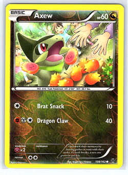 Axew [Reverse Holo] 108/162 Breakthrough LP Pokemon Card - Image 1