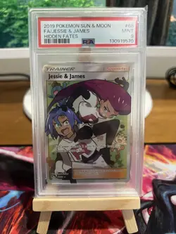 2019 POKEMON SUN & MOON HIDDEN FATES #68 FULL ART/JESSIE & JAMES PSA 9 - Image 1