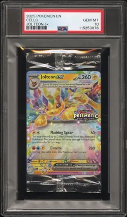 2025 POKEMON PROMO PACK PRISMATIC EVOLUTION SURPRISE BOX-JOLTEON EX CELLO PSA 10 - Image 1