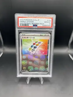 PSA 10 - Pokemon Energy Sticker - Japanese 151 Master Ball Reverse Holo 152/165 - Image 1