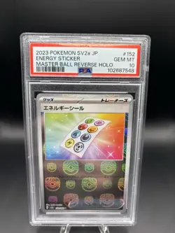 PSA 10 - Pokemon Energy Sticker - Japanese 151 Master Ball Reverse Holo 152/165 - Image 2