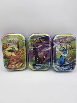 Pokemon TCG Scarlet & Violet Prismatic Evolutions Sealed Mini Tin Lot Of 3 New - Image 1