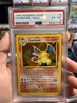 1999 Pokemon Game Charizard 004/102 Holo PSA EX MT 6 - Image 1