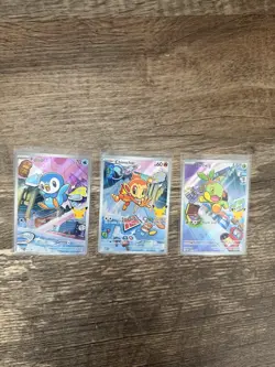 Pokemon 1st Partner Illustration Collections Turtwig #40 Chimchar #41 Piplup 42 - Image 1