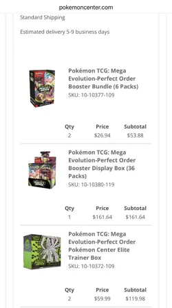 Pokemon Perfect Order - 1 PKC ETB, 1x Booster box, 2x Booster Bundle SHIPS 3/28 - Image 1