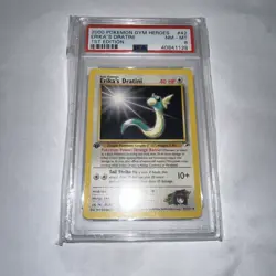 2000 POKEMON GYM HEROES 1ST ED #42 ERIKA'S DRATINI PSA 8 - Image 1