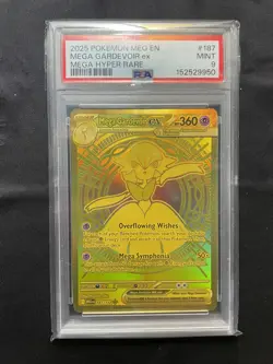 PSA 9 Mint 2025 Pokemon Mega Evolution EN Mega Gardevoir ex Mega Hyper Rare #187 - Image 1