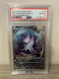 Pokemon Galarian Articuno V (Alternate Full Art) 170/198 PSA 10! - Image 1