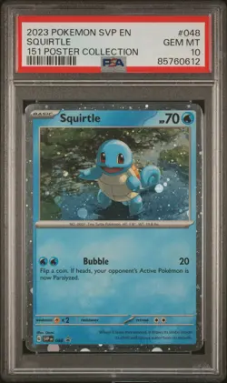 Squirtle 048/165 151 Poster Collection Svp En-sv Black Star Promo Pokemon PSA 10 - Image 1
