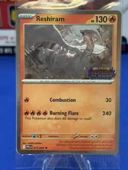 Reshiram 017/094 Phantasmal Flames Stamped Promo Sealed Pokemon Card NM - Image 2