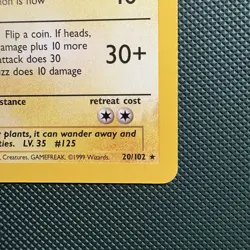 Pokemon Vintage Electabuzz 020/102 Base Set 1999 WotC Non-Holo Rare NM - Image 4