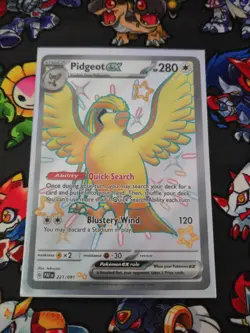 Pokemon TCG - Paldean Fates - Pidgeot EX 221/091 Full Art Shiny Holo Rare NM - Image 3