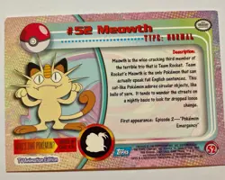Topps Pokemon TV Animation Edition Foil Rainbow Meowth #52 - Image 1
