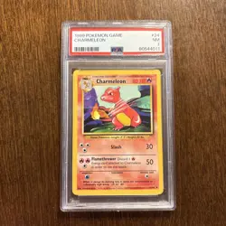 1999 POKEMON BASE SET UNLIMITED #24 CHARMELEON PSA 7 Well Kept - Image 1