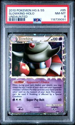 2010 POKEMON UNDAUNTED SLOWKING PRIME #85 ULTRA RARE PSA 8 NM #118739091 - Image 1