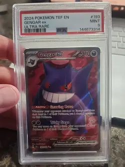 2024 POKEMON TEF EN-TEMPORAL FORCES ULTRA RARE #193 GENGAR EX PSA 9 - Image 1