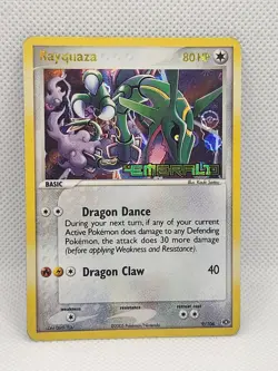 Pokemon Rayquaza STAMPED Reverse Holo 9/106 2005 EX Emerald LP - Image 2