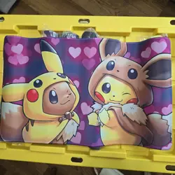 Eevee Pikachu Poncho Pokemon STITCHED Playmat Game Mousepad CUSTOM Play Mat TCG - Image 1