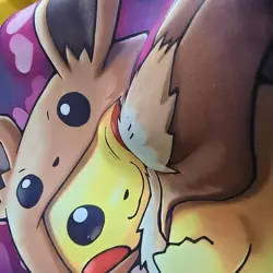 Eevee Pikachu Poncho Pokemon STITCHED Playmat Game Mousepad CUSTOM Play Mat TCG - Image 2