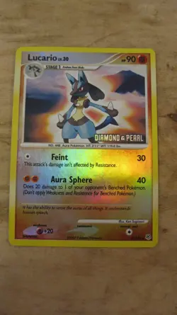 Pokemon Lucario 6/130 Reverse Holo Diamond & Pearl Stamped - Image 1