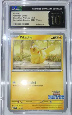 Pokemon TCG Pikachu 214 Scarlet & Violet Promo Illustration Contest CGC 10 - Image 1