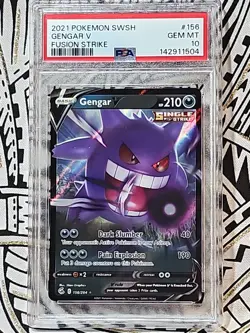 Gengar V POKEMON 2021 Fusion Strike #156 PSA 10 Gem Mint (504) FREE Shipping - Image 1