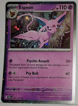 Fart Swirl 🌀 Espeon 033/131 Cosmos Holo Bleed Error Rare Pokemon TCG 🌀 - Image 2