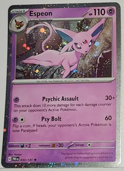 Fart Swirl 🌀 Espeon 033/131 Cosmos Holo Bleed Error Rare Pokemon TCG 🌀 - Image 4