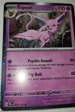 Fart Swirl 🌀 Espeon 033/131 Cosmos Holo Bleed Error Rare Pokemon TCG 🌀 - Image 5