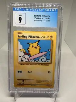 Pokemon Surfing Pikachu 111/108 XY Evolutions 2016 Secret Rare CGC MINT 9 - Image 1