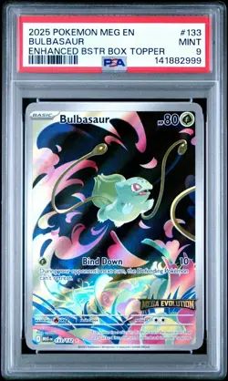 Bulbasaur 133 Stamped Promo Pokemon Mega Evolution Box Topper PSA 9 MINT! - Image 1
