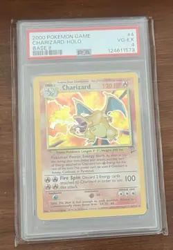 Pokemon TCG 2000 Charizard #4 Holo Base II PSA 4 - Image 1