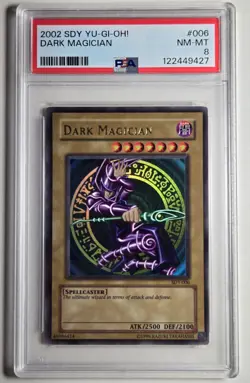 2002 YU-GI-OH! STARTER DECK YUGI Dark Magician SDY-006 Holo Bleed PSA 8 - Image 1