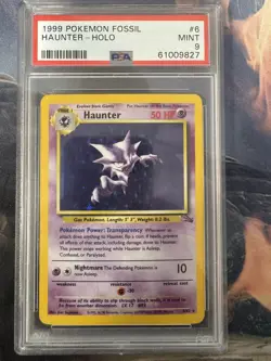 1999 Pokemon Fossil Unlimited 6 Haunter PSA 9 61009827 Graded Pokemon Cards - Image 1