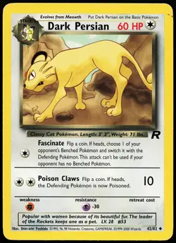 Dark Persian 42/82 Uncommon Team Rocket Pokemon Card - Image 1