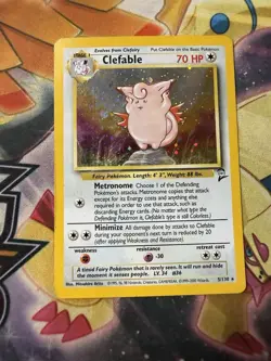 Pokemon TCG Clefable Base Set 2 Holo Unlimited Rare Card 5/130 - Image 1