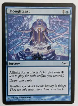 Thoughtcast, Damaged / Heavily Played, Mirrodin, MTG Magic the Gathering - Image 1