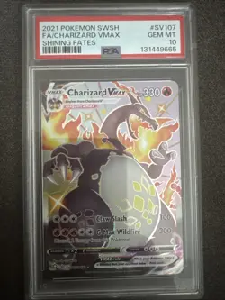 Pokemon 2021 Charizard VMAX SV107 Shiny Full Art Shining Fates GEM MINT PSA 10 - Image 1