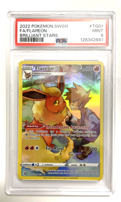 Pokemon Flareon TG01/TG30 Brilliant Stars Trainer Gallery Holo PSA 9 Mint - Image 1