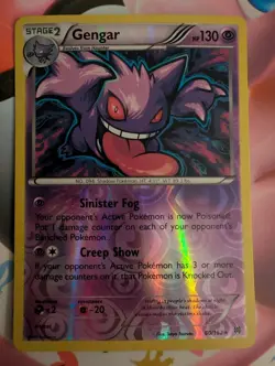 POKEMON TCG GENGAR REVERSE HOLO 60/162 BREAK THROUGH LIGHT PLAY (SEE PHOTOS) - Image 1