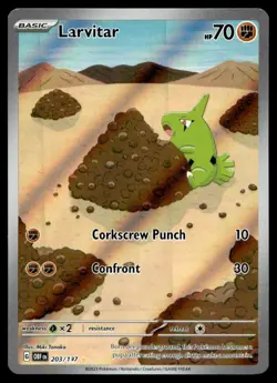 NM SV03: Obsidian Flames Larvitar Illustration Rare 203/197 Pokemon TCG - Image 1