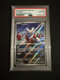 2025 POKEMON MEG EN-MEGA EVOLUTION ILLUSTRATION RARE #152 DELIBIRD PSA 10 - Image 1