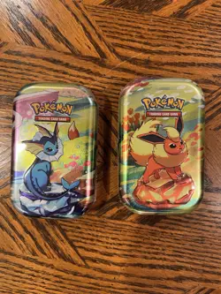 Prismatic Evolutions Mini Tins (2pc) Flareon & Vaporeon New Sealed - Image 1