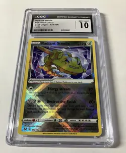 Pokemon Radiant Steelix 124/196 Lost Origin Holo CGC Gem Mint 10 Graded Slab - Image 5