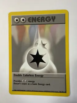 Double Colorless Energy BASE SET 1999 Original Vintage Pokemon TCG 96/102- LP - Image 1
