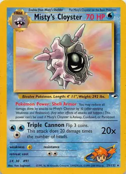 MISTY'S CLOYSTER 29/132 R GYM HEROES POKEMON UNLIMITED HP - Image 1