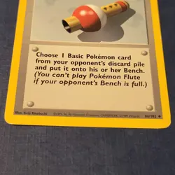 Pokemon Pokemon Flute 86/102 Base Set Regular Moderately Played *FREE SHIPPING* - Image 3