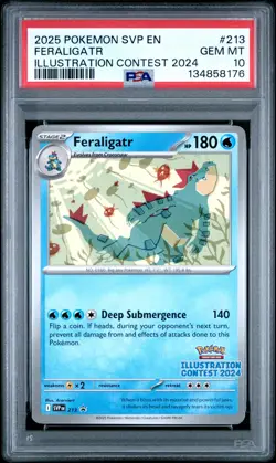 2025 POKEMON SVP EN-SV BLACK STAR PROMO #213 FERALIGATR PSA 10 - Image 1
