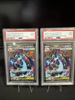 2025 POKEMON MEP EN MEGA CHARIZARD X EX ULTRA PREMIUM 023 PSA 9 MINT -2 SLABS!!! - Image 1
