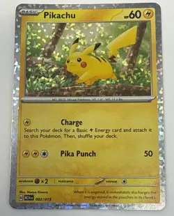 McDonald's 2024 Pokemon Pikachu Holo Card 002/015 Series - Image 2